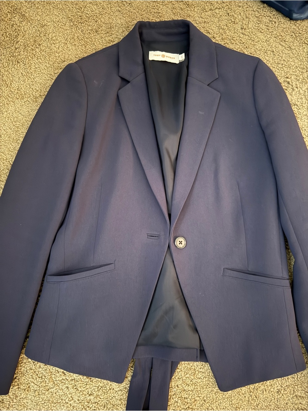 Tory Burch Women's Navy Single-Button Blazer